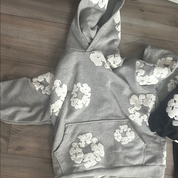 Gray Floral Kids Hoodie